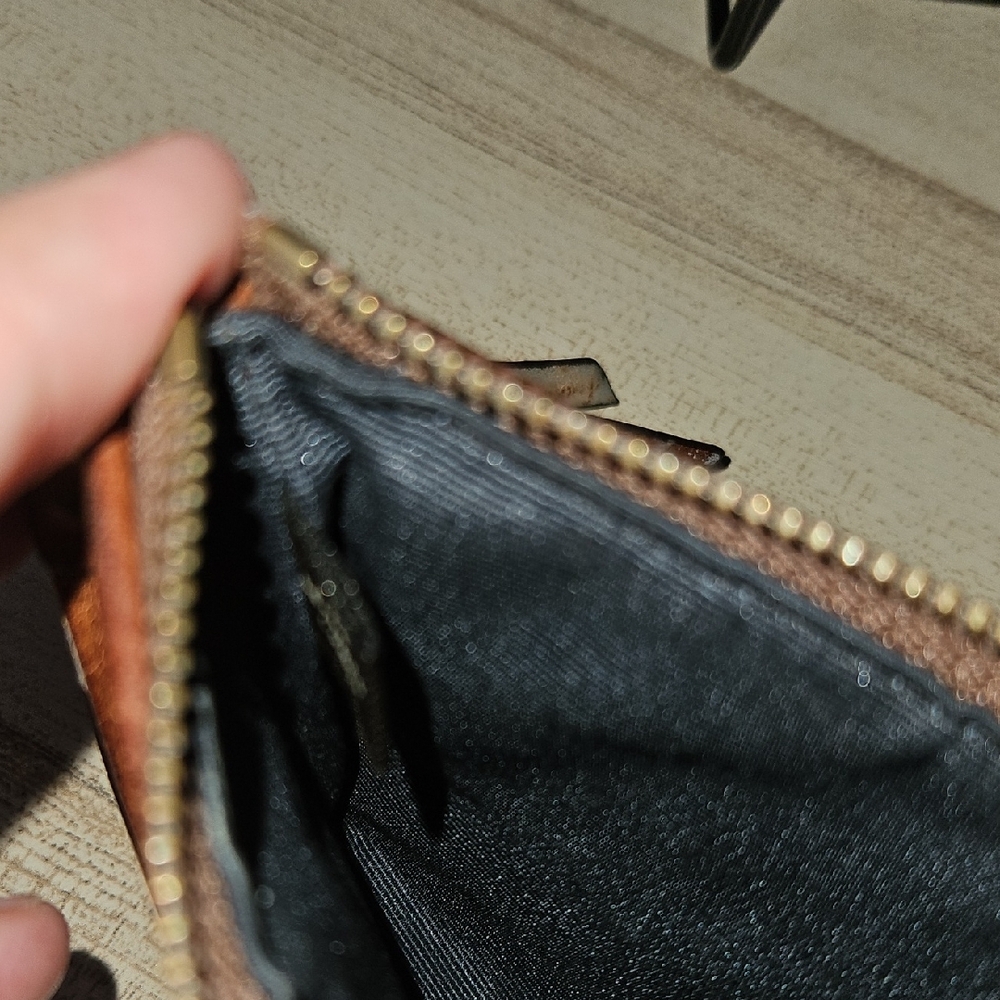 Coach Euc Patchwork Denim And Leather Wristlet - image 7